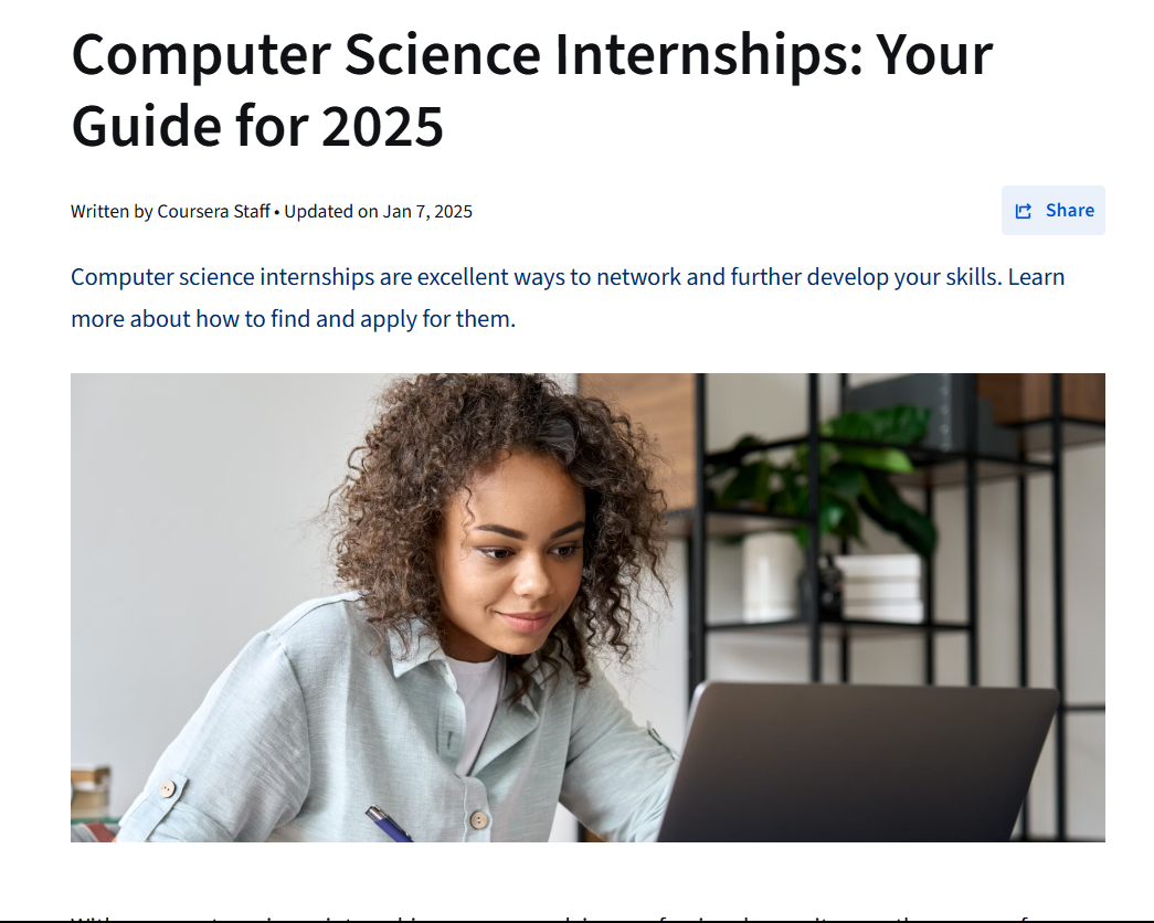 Computer Science Internships
